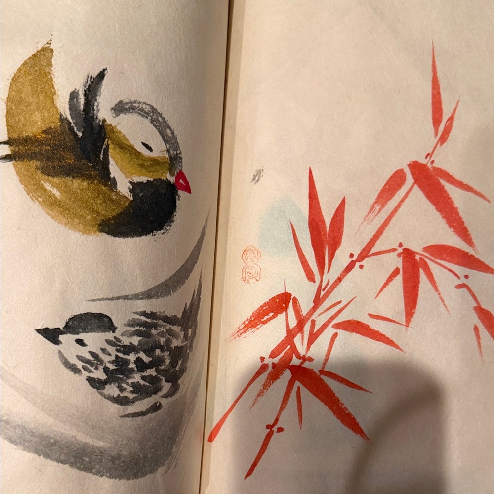 Japanese Weekend Art Painting with Red and Black Accents